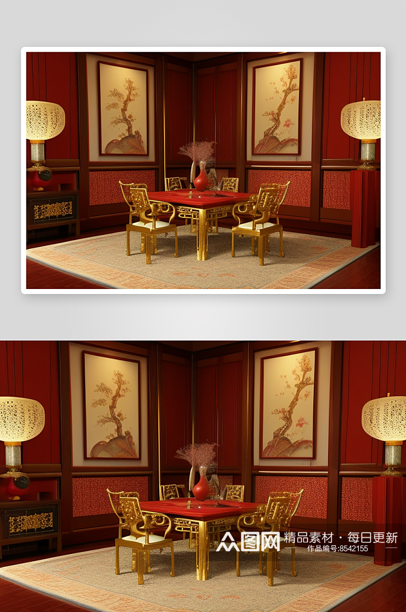 东方奢华中式客厅的独特魅力素材