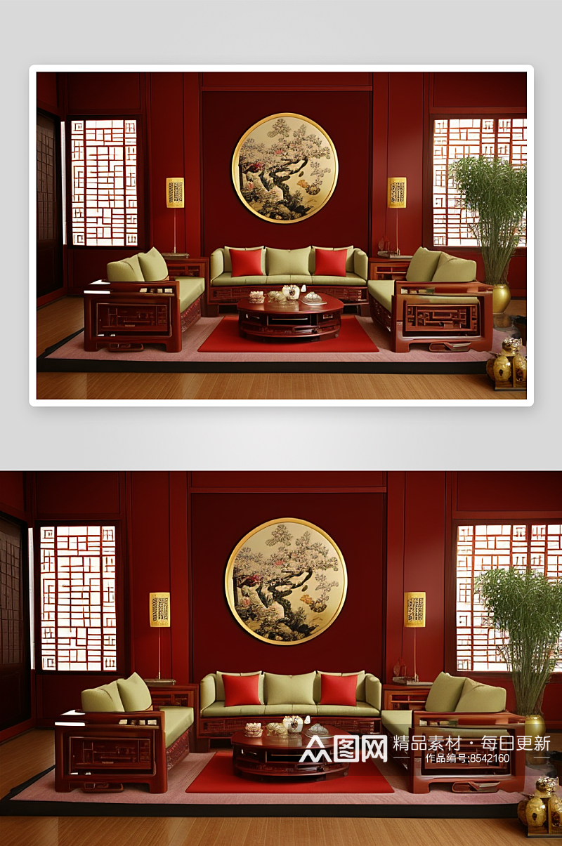 东方奢华中式客厅的独特魅力素材