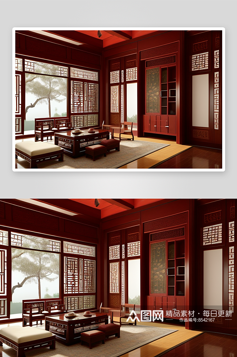 传统与现代中式客厅的时尚融合素材