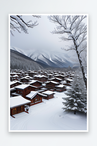 中国雪乡白雪皑皑的童话村庄