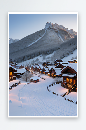 中国雪乡雪景如诗的美丽村庄