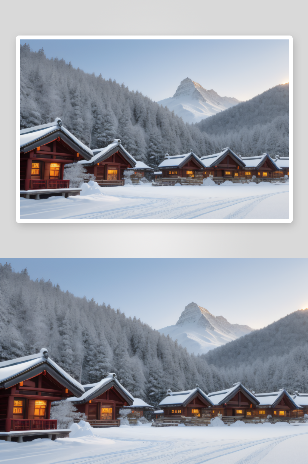 中国雪乡冬季独特的旅游胜地素材