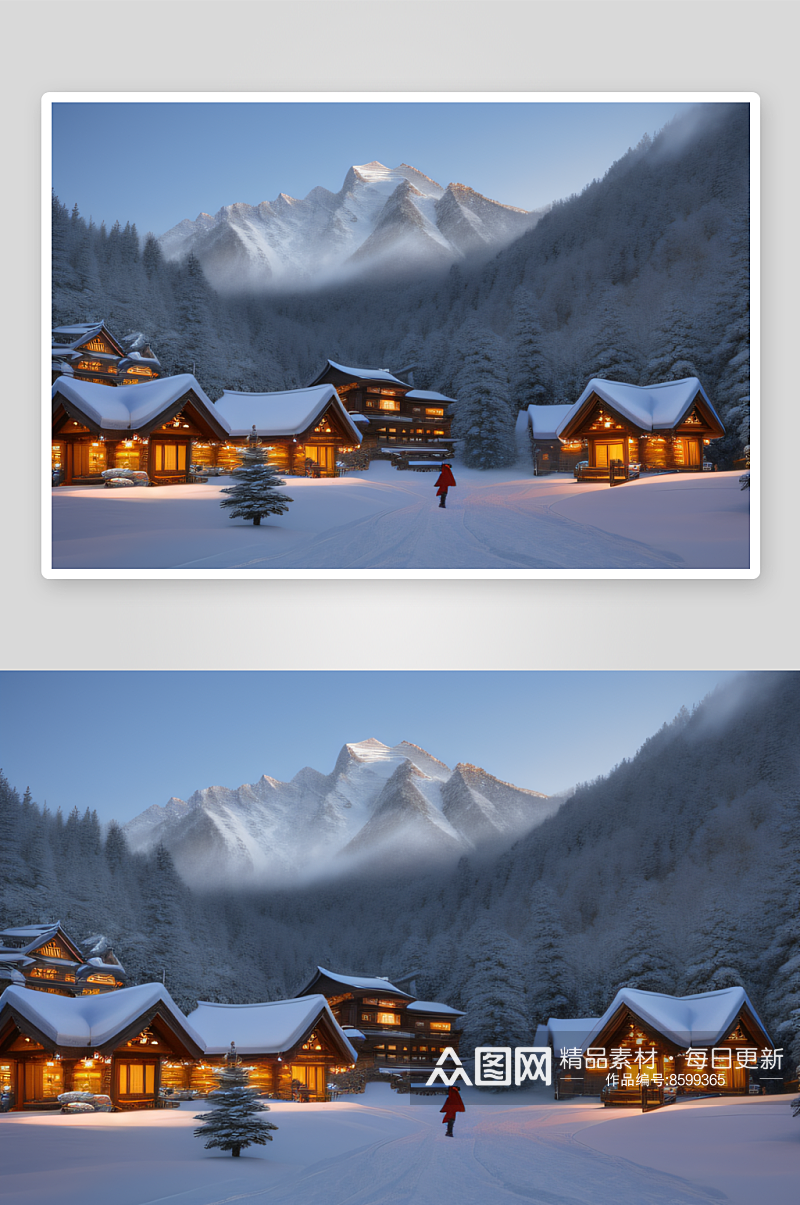 中国雪乡冬日游览的理想之地素材