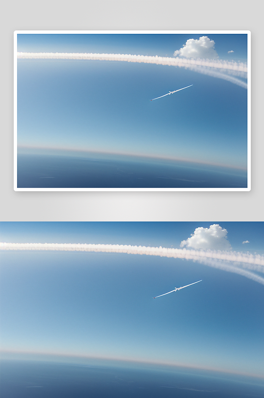 飞机划痕天空的印记