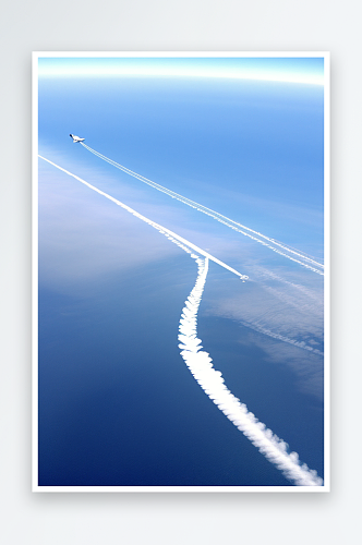 飞机划痕天空的绘画
