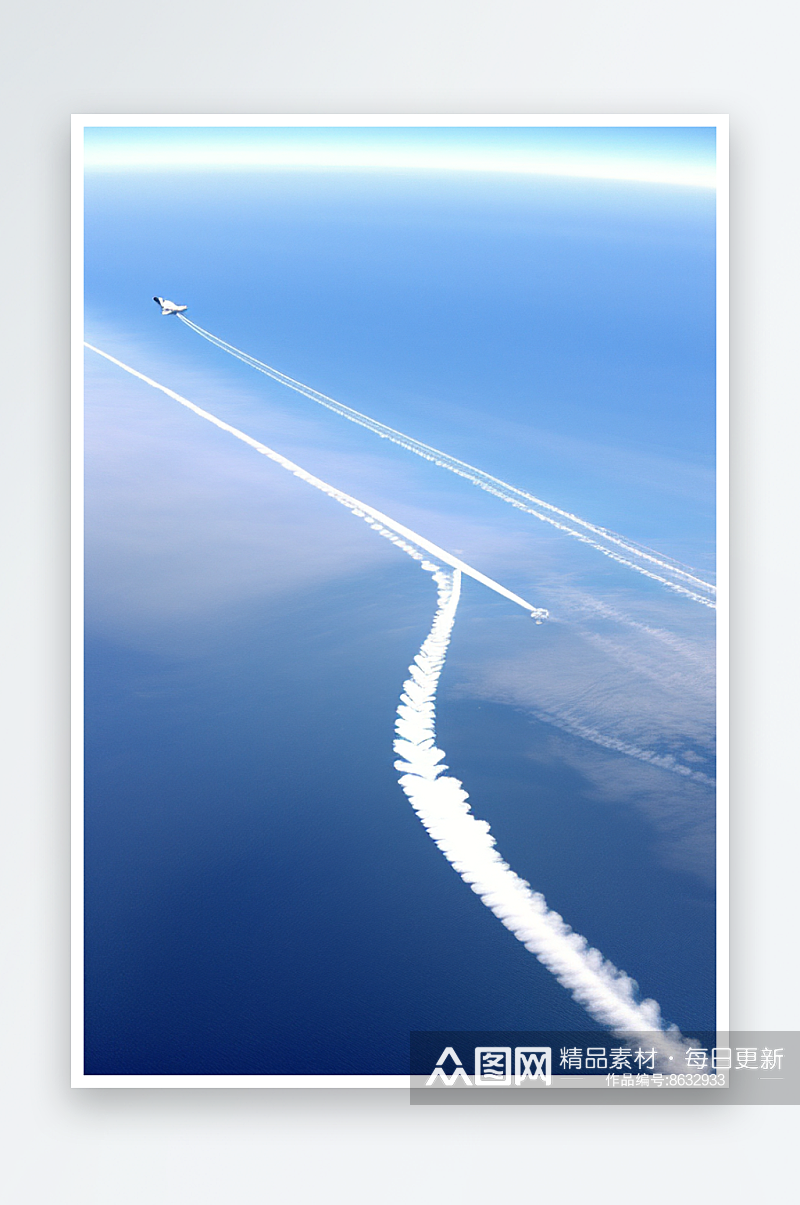 飞机划痕天空的绘画素材