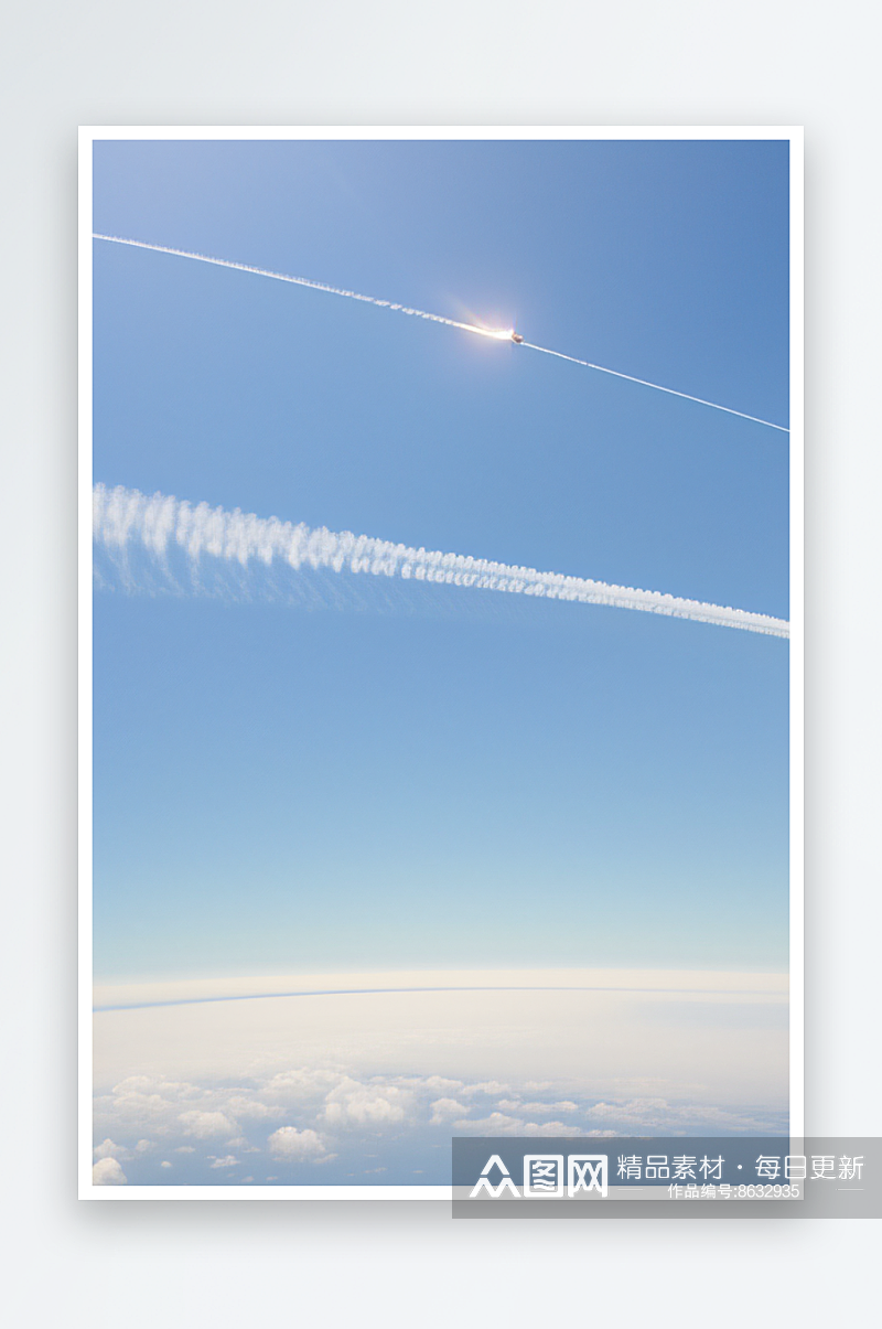 飞机划痕天空的绘画素材