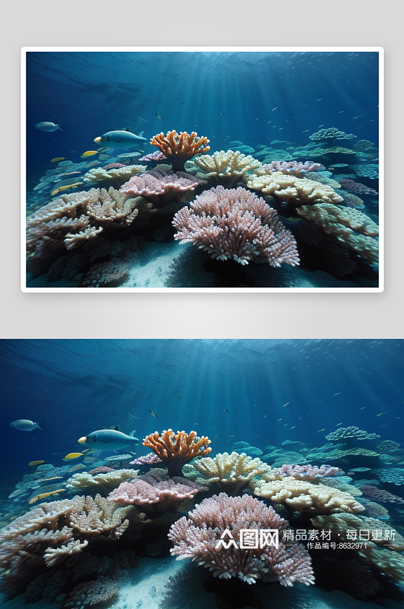 珊瑚的绚丽海底花园素材