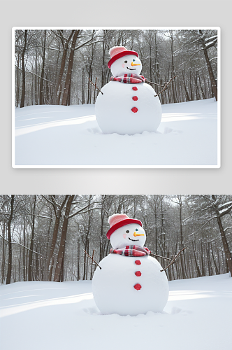 雪地探险寻找雪人的踪迹