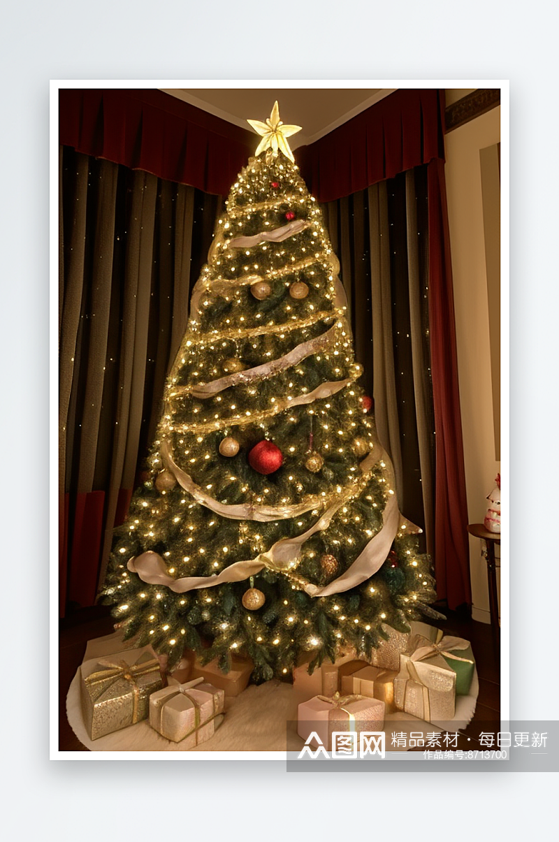 灯光圣诞树的制作工艺素材