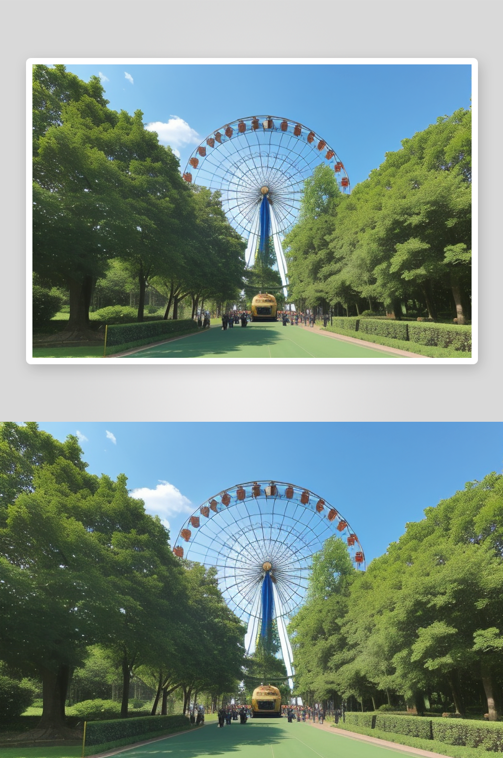 天空摩天轮与大树的诗篇素材