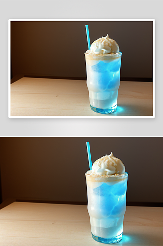 蓝色苏打水冰淇淋清凉一夏的首选