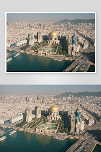 中东水上城市美景