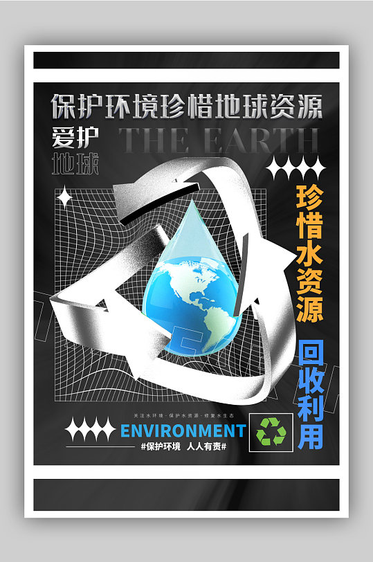 081658保护环境资源回收利用主题海报
