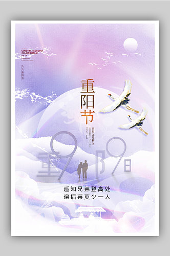 重阳节中国风唯美酸性海报