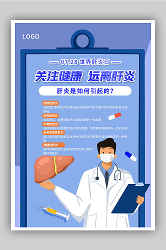 世界肝炎日科普节日海报