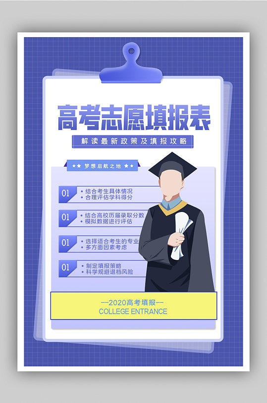 高考志愿填报表宣传海报