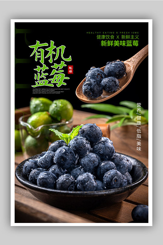 有机蓝莓促销海报-众图网