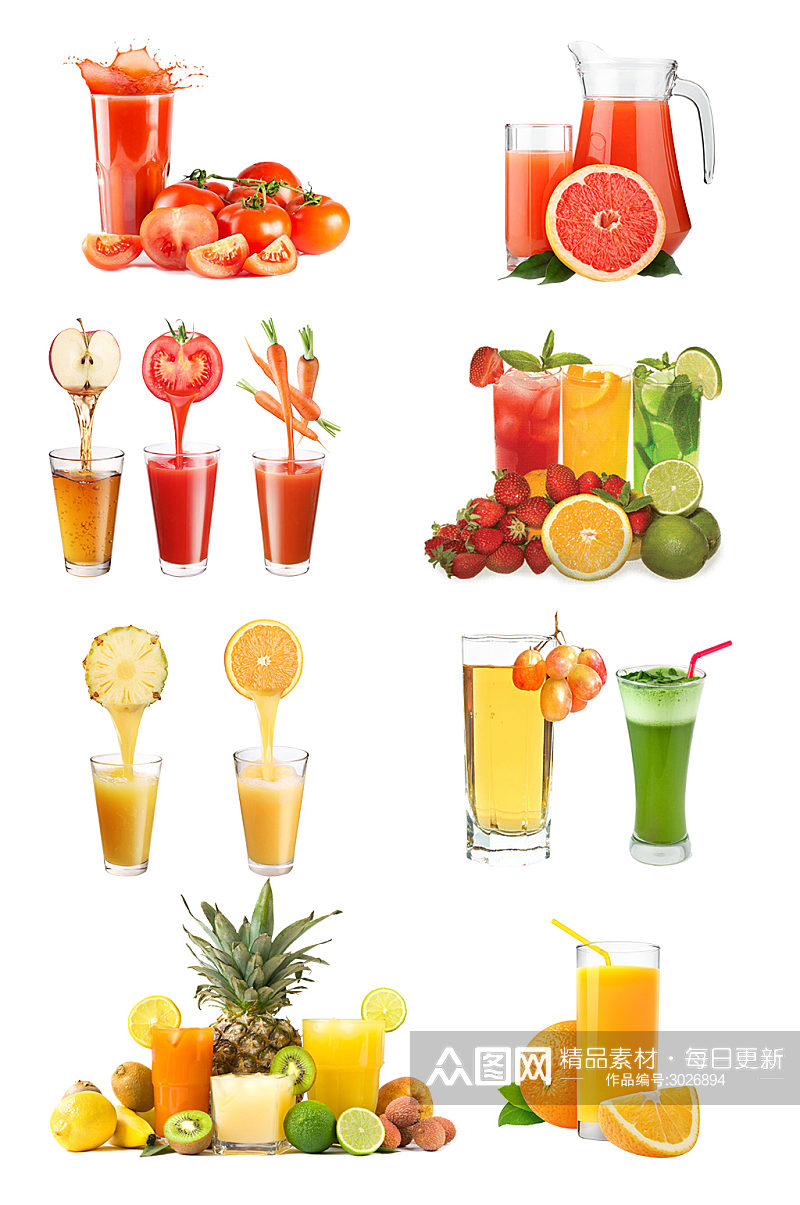 水果果蔬水果汁PNG元素素材