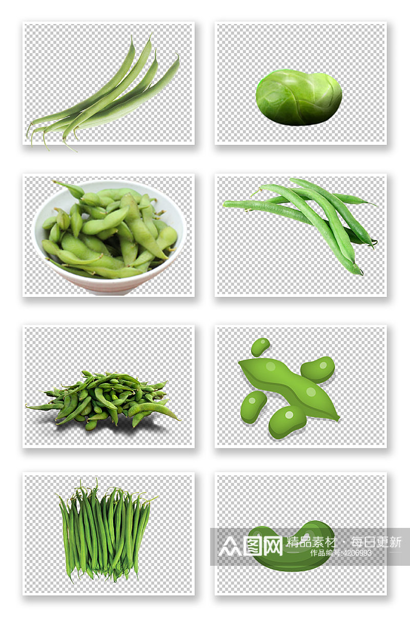 绿色蔬菜豆角PNG素材