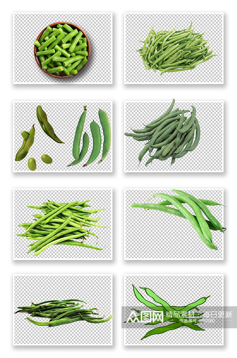 绿色蔬菜豆角元素素材