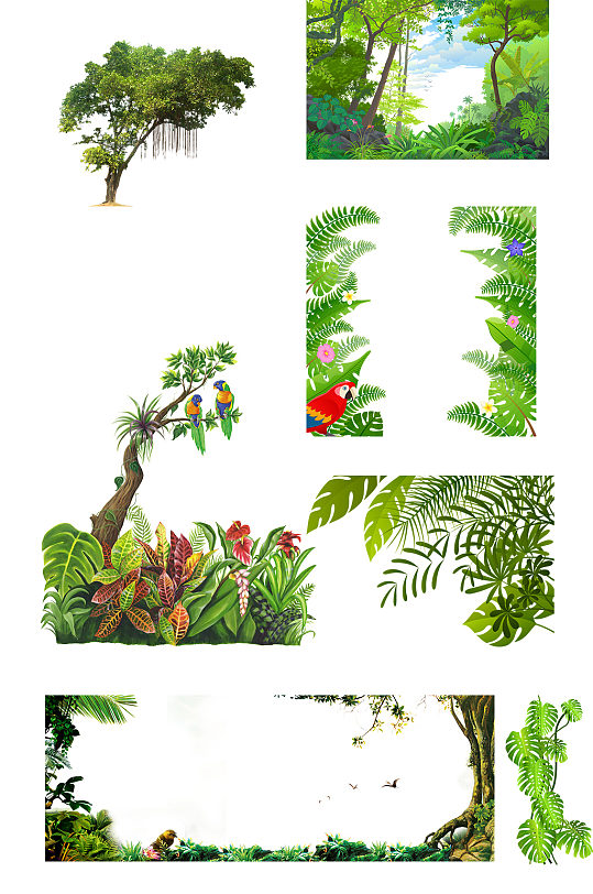 丛林森林PNG元素