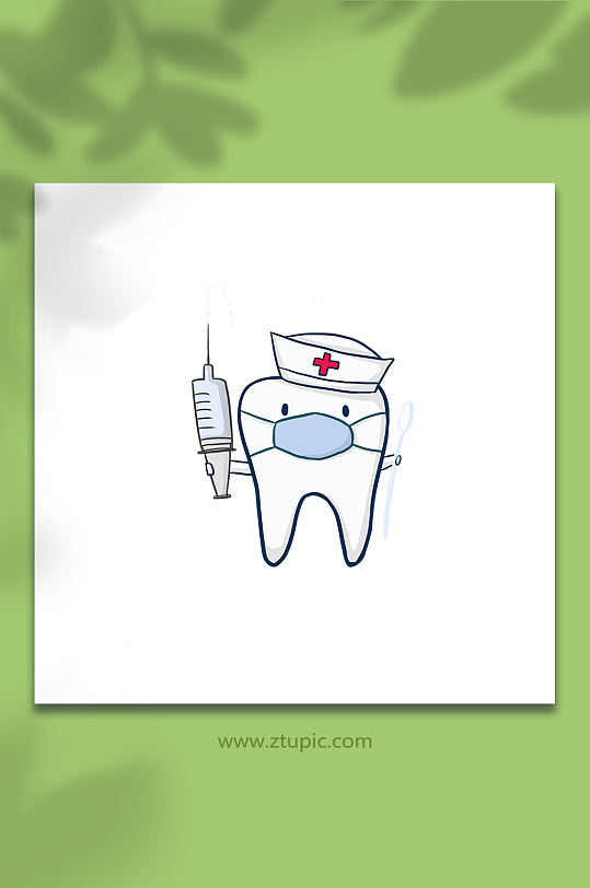 治疗刷牙牙齿口腔元素插画