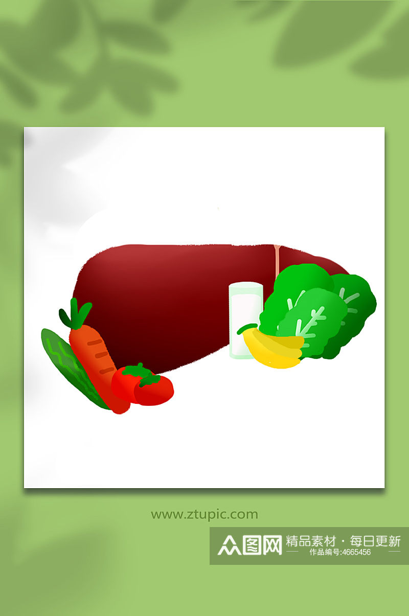 营养均衡蔬菜肝脏健康世界肝炎日元素插画素材
