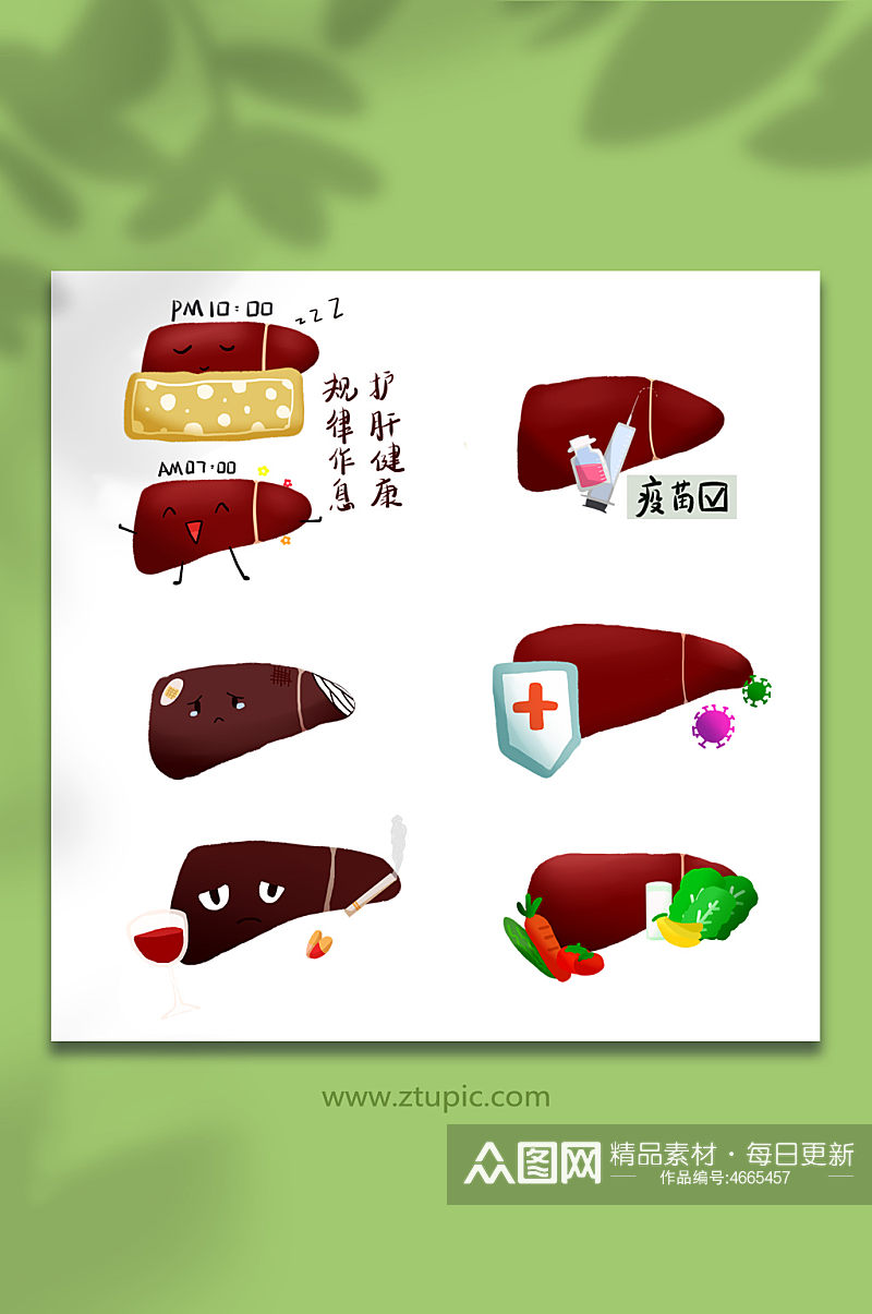 守护肝脏健康世界肝炎日元素插画素材