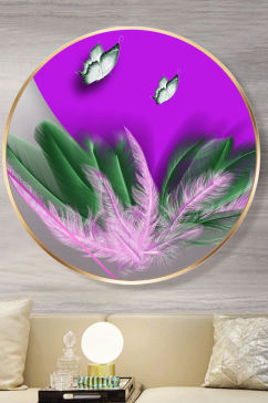 紫色羽毛轻奢风装饰画