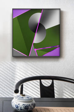 简约风绿紫色装饰画图片
