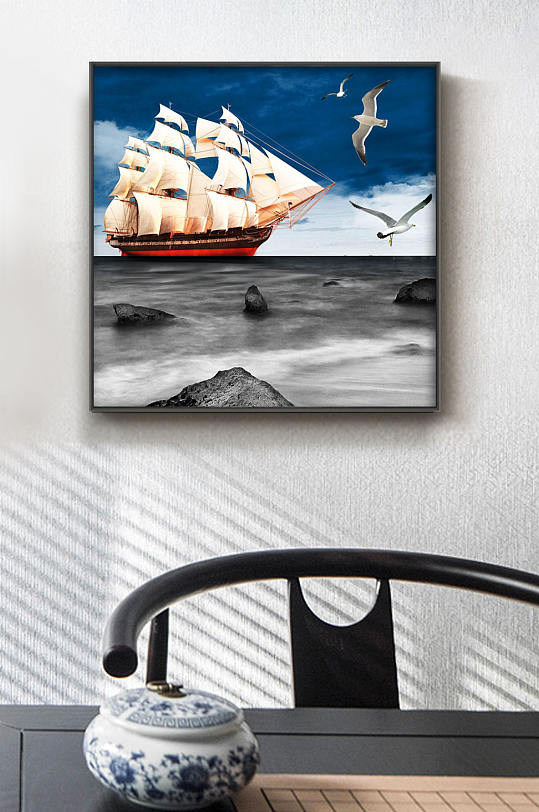 创意海上帆船装饰画