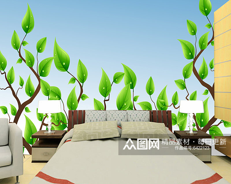 绿叶植物高清背景墙素材
