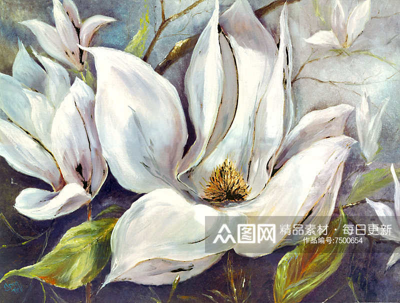 花卉植物水彩装饰画挂画素材