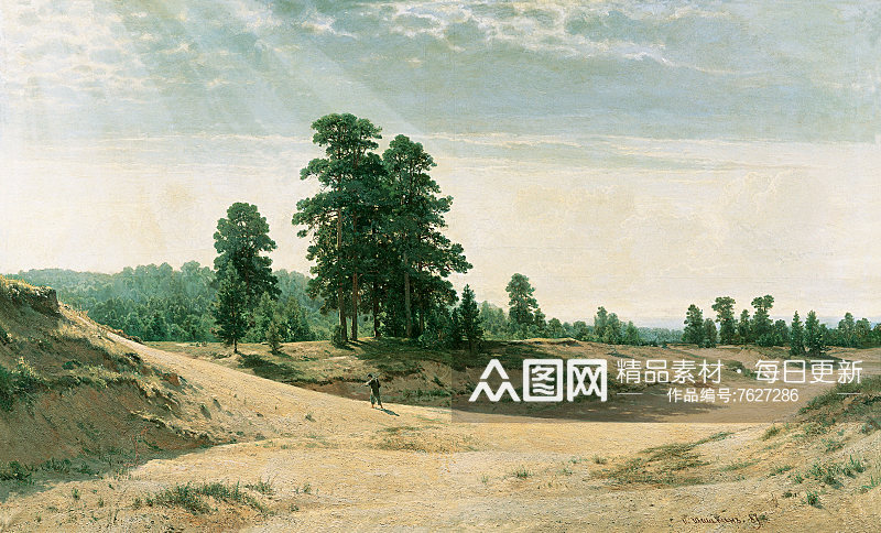 风景画大师希施金风景油画装饰画素材