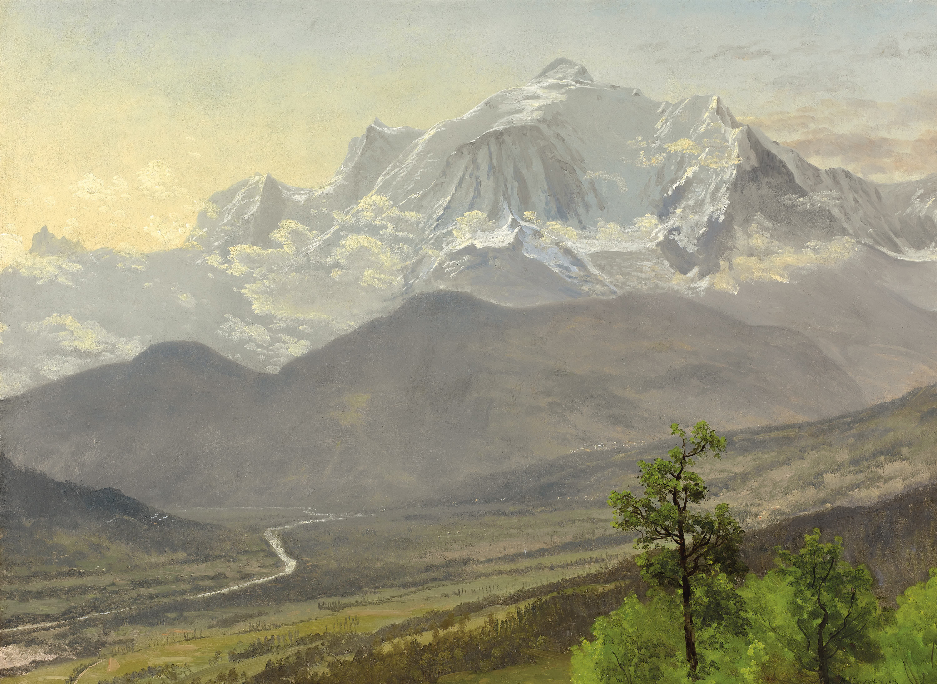 阿尔贝特比尔史伯特山水风景画油画素材
