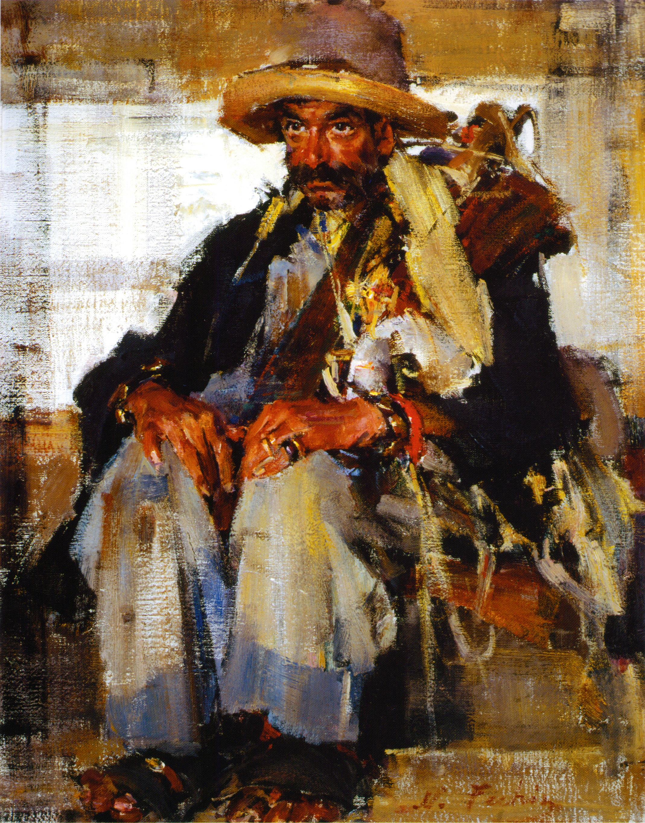 尼古拉费欣油画人物装饰画素材