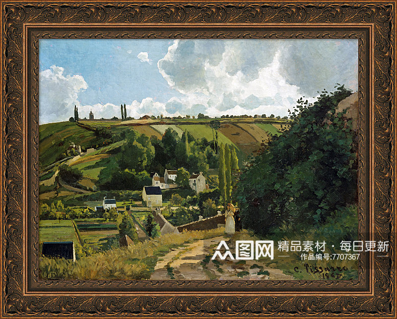 毕沙罗水彩建筑风景画作品素材