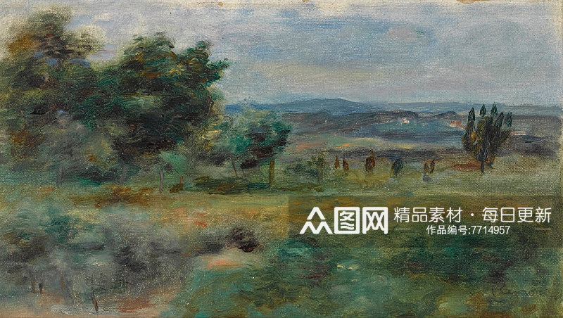 雷阿诺唯美风景画油画素材