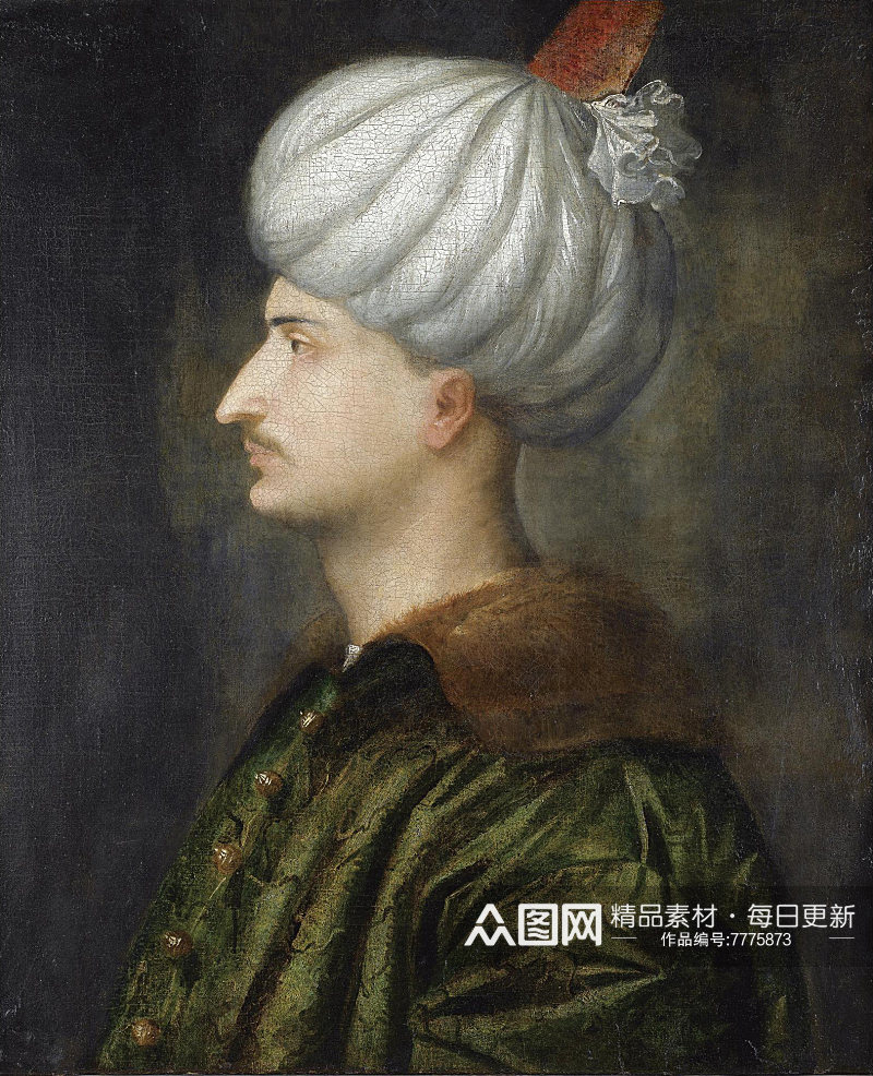 意大利画家提香将军贵妇人物油画装饰画素材