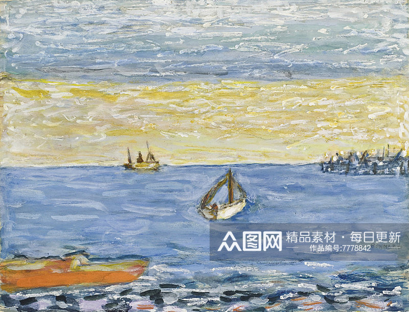 博纳尔水彩人物风景画油画素材