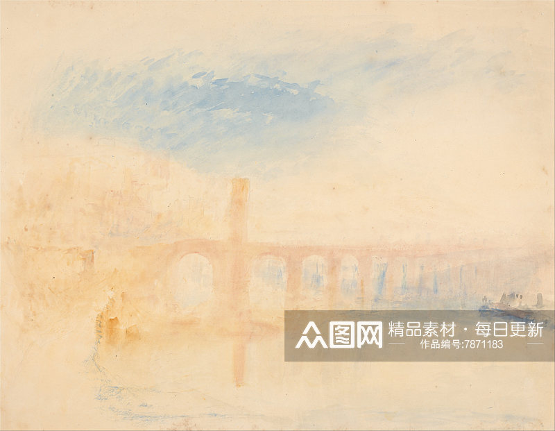 透纳油画风景画挂画素材