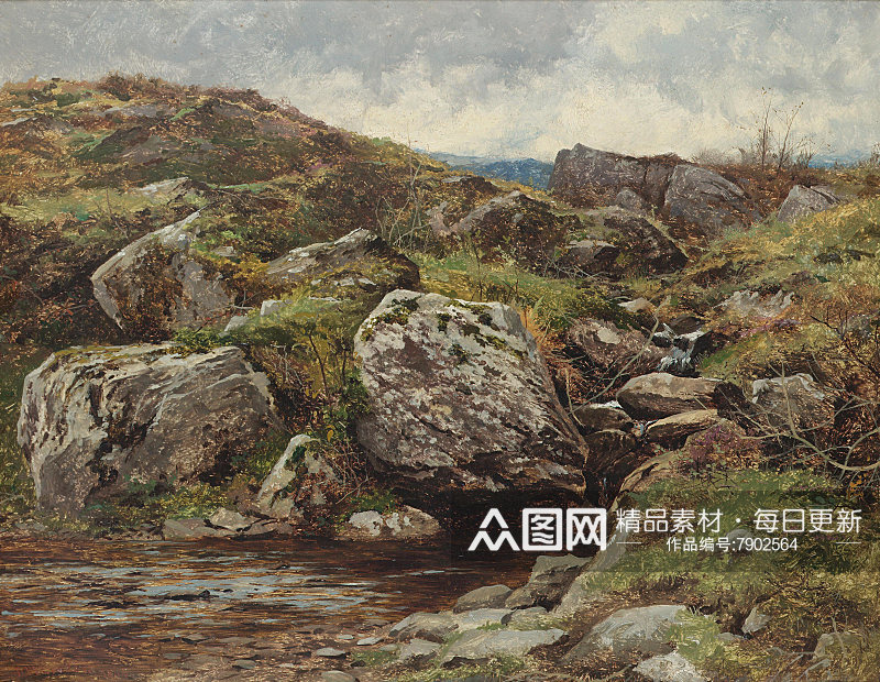 欧式风景画油画装饰画素材