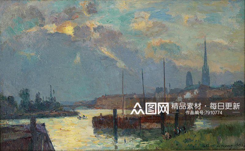 印象画风景画油画素材