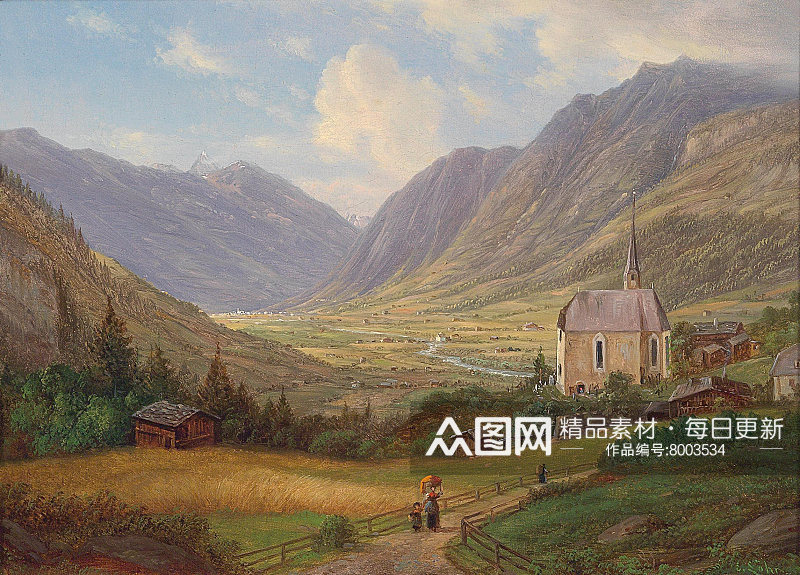 风景画油画图片素材素材