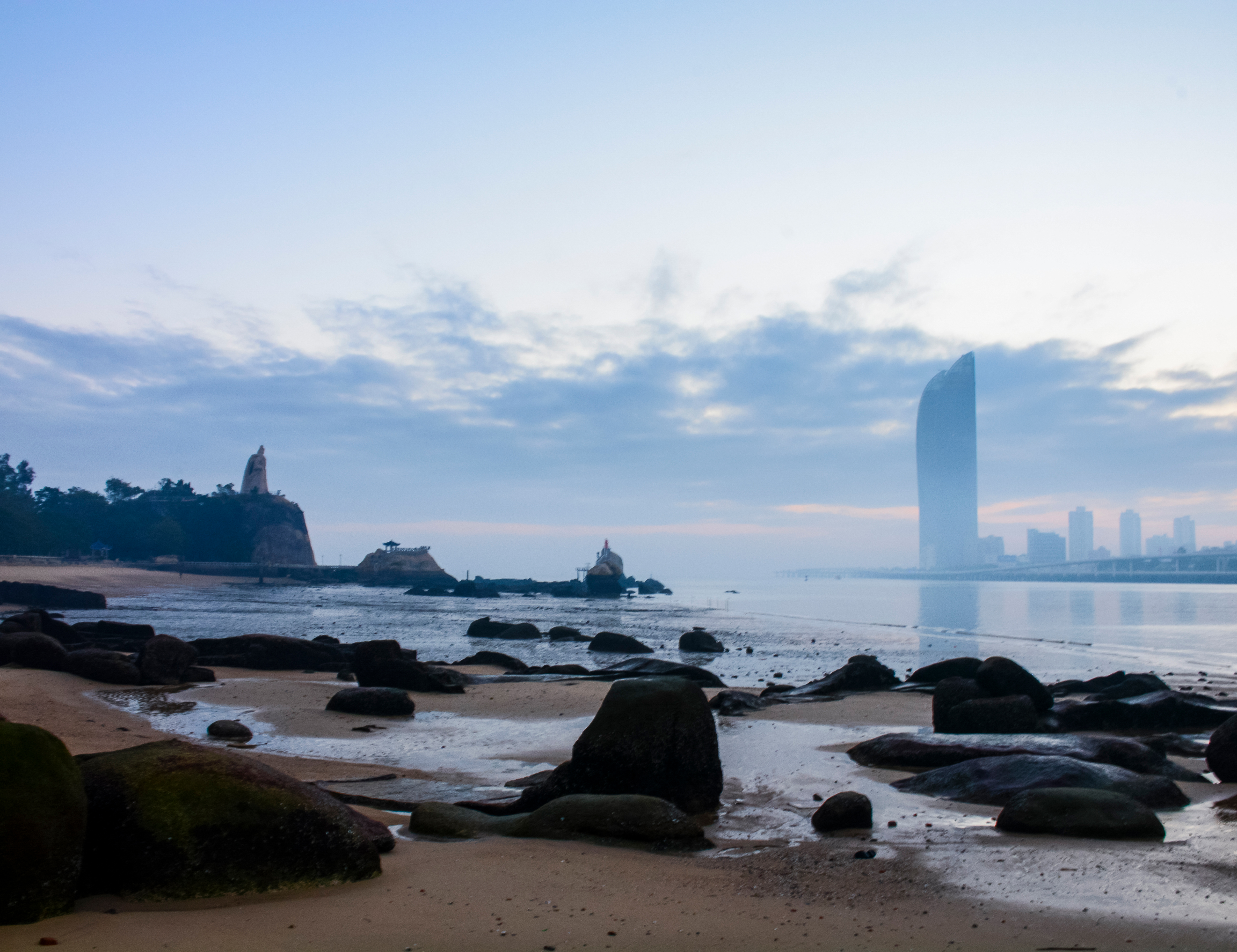 厦门鼓浪屿郑成功远眺素材