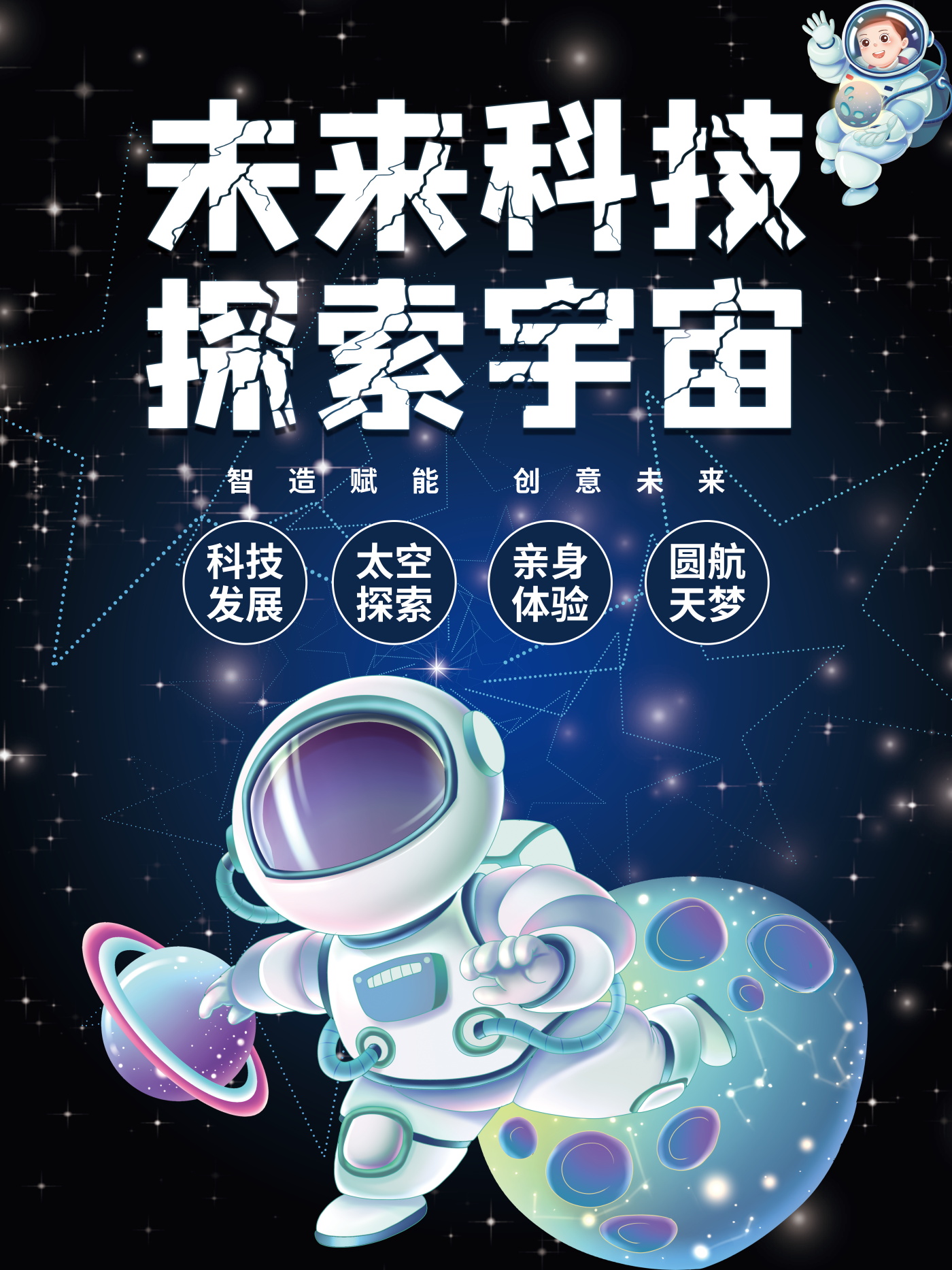 宇宙宇航员海报设计模版素材