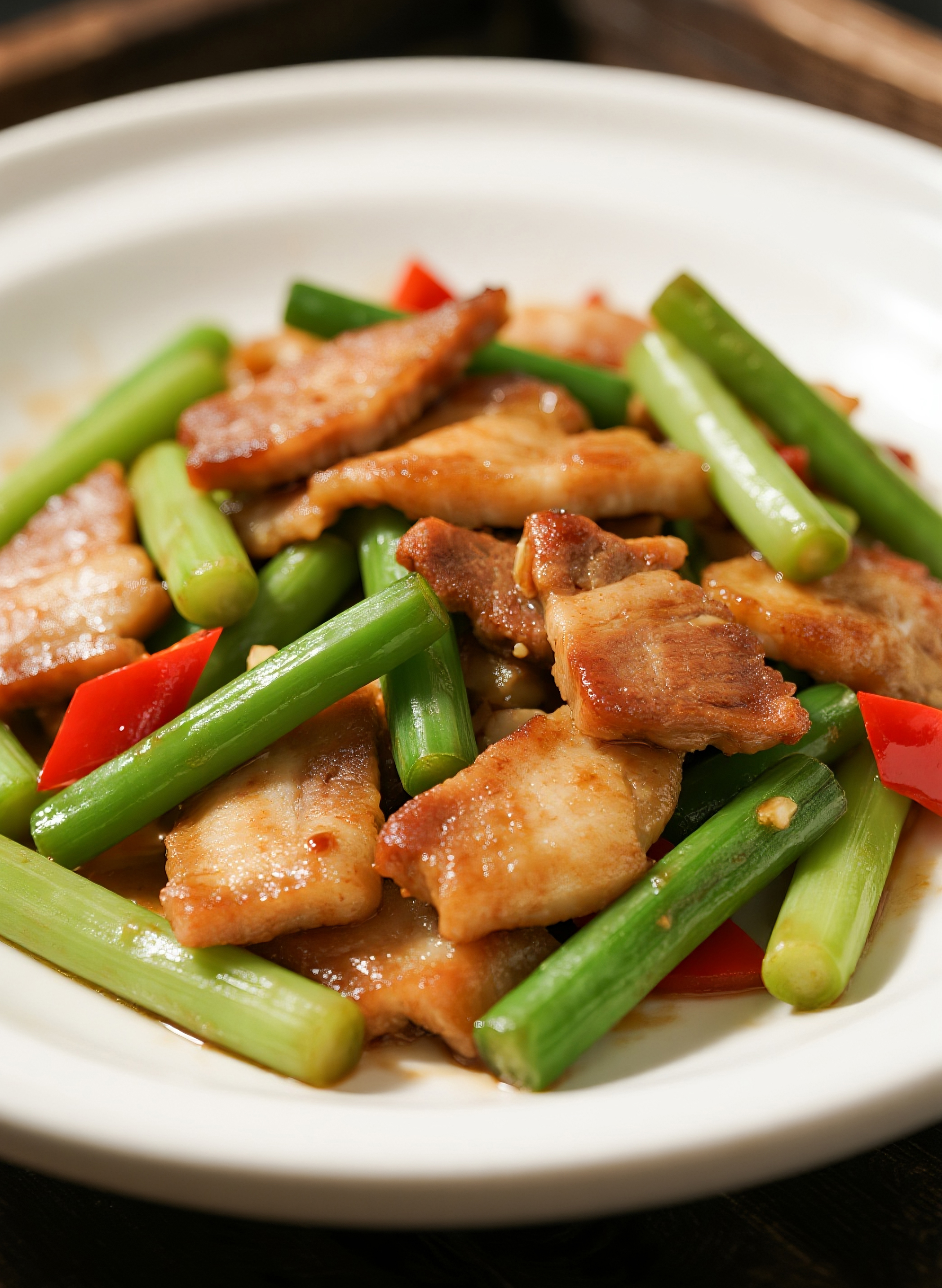 蒜苔炒肉家常菜美食图片素材