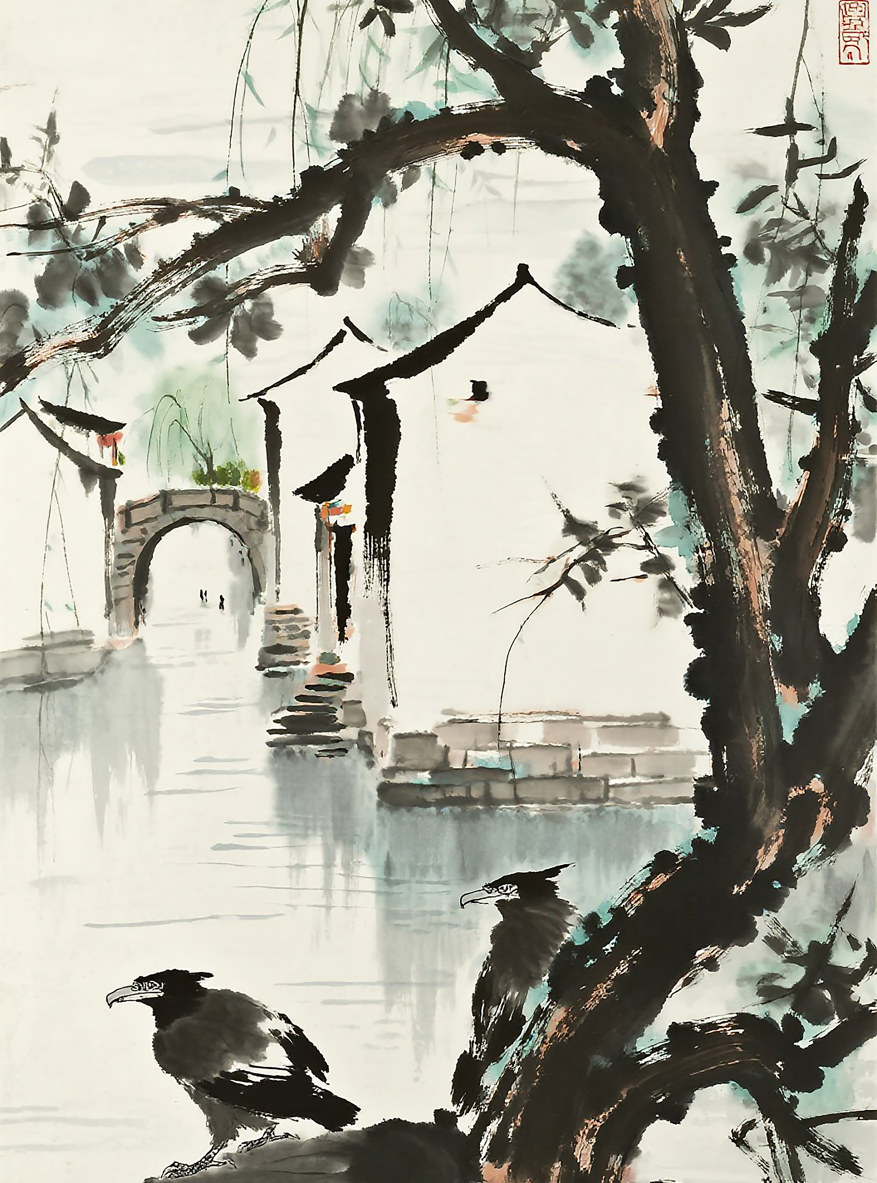 枯藤老树昏鸦小桥流水人家图片素材