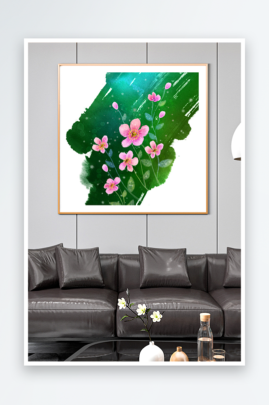 创意精致色彩绘画植物花朵装饰画